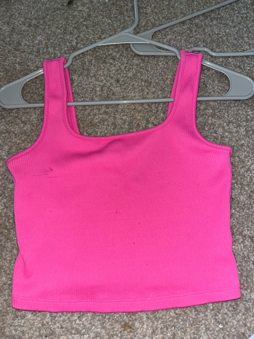 wild fable Hot Pink Ribbed Square Neck Crop Tank